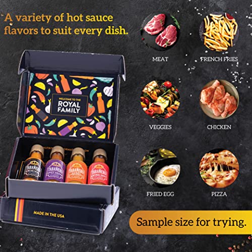 Mini Hot Sauce Gift Set By Tabanero, Variety Sampler, Original, Extra Hot, Spicy Agave & Curry Habanero, Natural, Gluten Free, Low Sodium, Vegan, Kosher, Made In The Usa, 4-Pack, 1.7 Oz. Each #TOP4