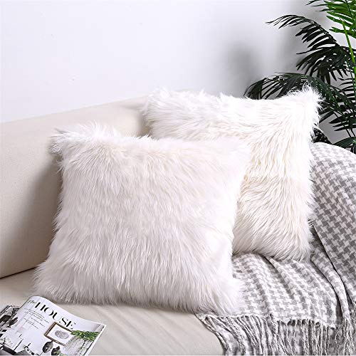 LAVANCE Luxury Soft Faux Fur Fleece Cushion Cover Pillowcase, Decorative Throw Pillows Covers, 45x45cm (2 pack) LAVANCE Luxury Soft Faux Fur Fleece Cushion Cover Pillowcase, Decorative Throw Pillows Covers, 45x45cm (2 pack)