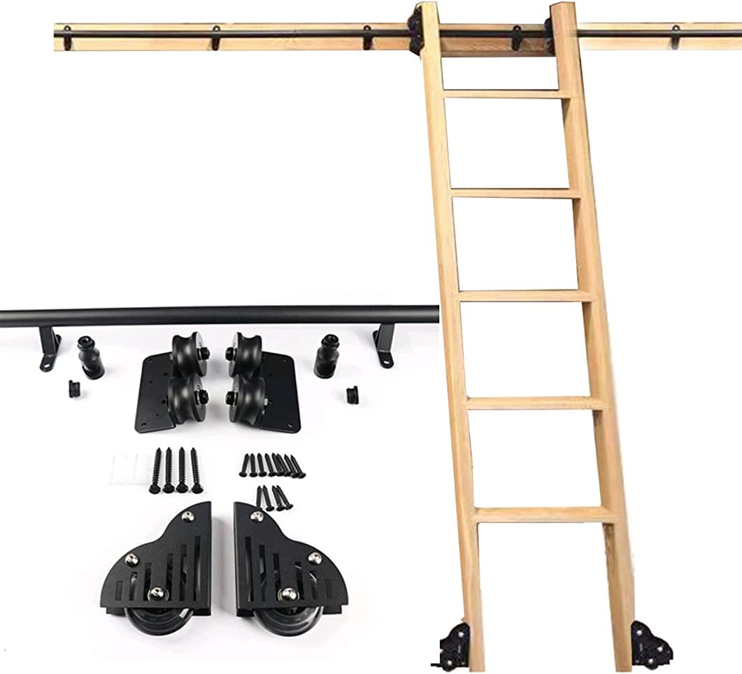 Rail d'échelle mobile pour bibliothèque à domicile kit quincaillerie tube rond salon et dressing