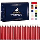 Kunrsug 24 Pack Red Spell Chime Candles – Premium Mini Unscented Taper Candles for Rituals, Prayer, Birthdays, Meditation, Altar, Spells, Chime Candle - 4 Inch Tall - Ideal for Witches