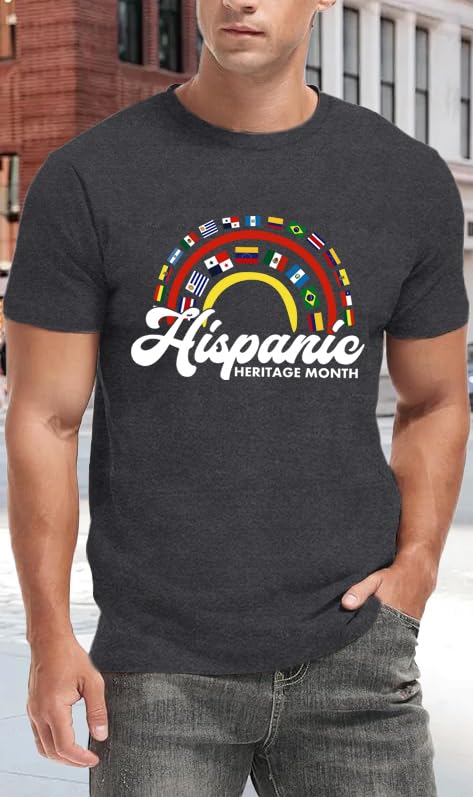 Mens Hispanic Heritage Month Shirt National Latino Countries Flags T-Shirts Latinx Americans Tee Tops2