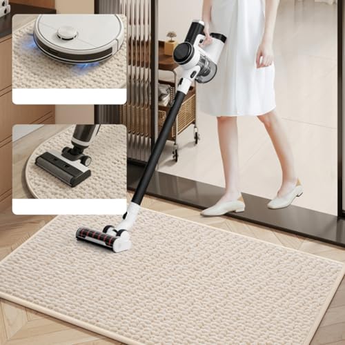 Tapis de bain en chenille gris 40 cm absorbant et lavable