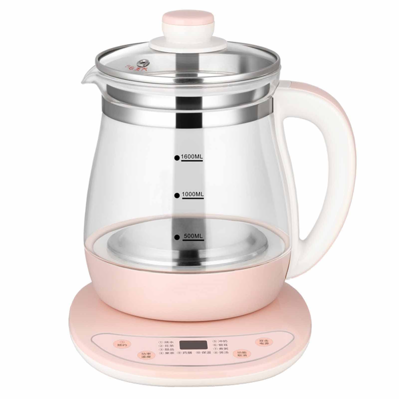 Electric kettle, 1.6L Automatic Glass Kettle Tea Brewer HHome Teapot Touch Panel Keep Warm Ten Functions