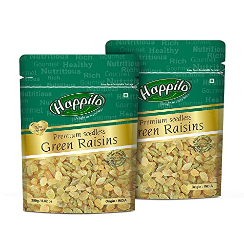 Image of Happilo 100% Natural Premium Californian Almonds Value Pack Pouch, 500 g & Premium Seedless Raisins, 250g (Pack of 2)