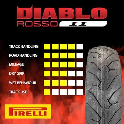 Pirelli Diablo Rosso II 120/70 ZR 17 M/C (58W) TL (K) Front & 160/60 ZR 17 M/C (69W) TL Rear Motorcycle Tires- Sport Performance for Road Use Tire Set with Keychain