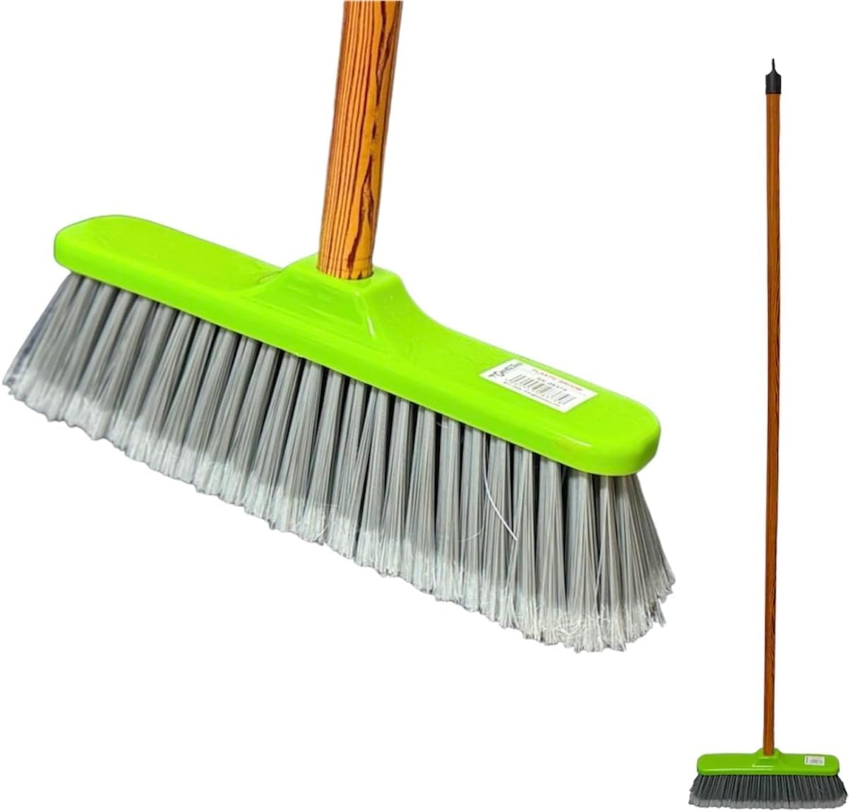 Novostyl Green New Indoor Soft Bristle Broom Sweeping Brush - Perfect For Kitchen Broom For Laminate, Vinyl Or Wooden Floor Sweep 28Cm Wide