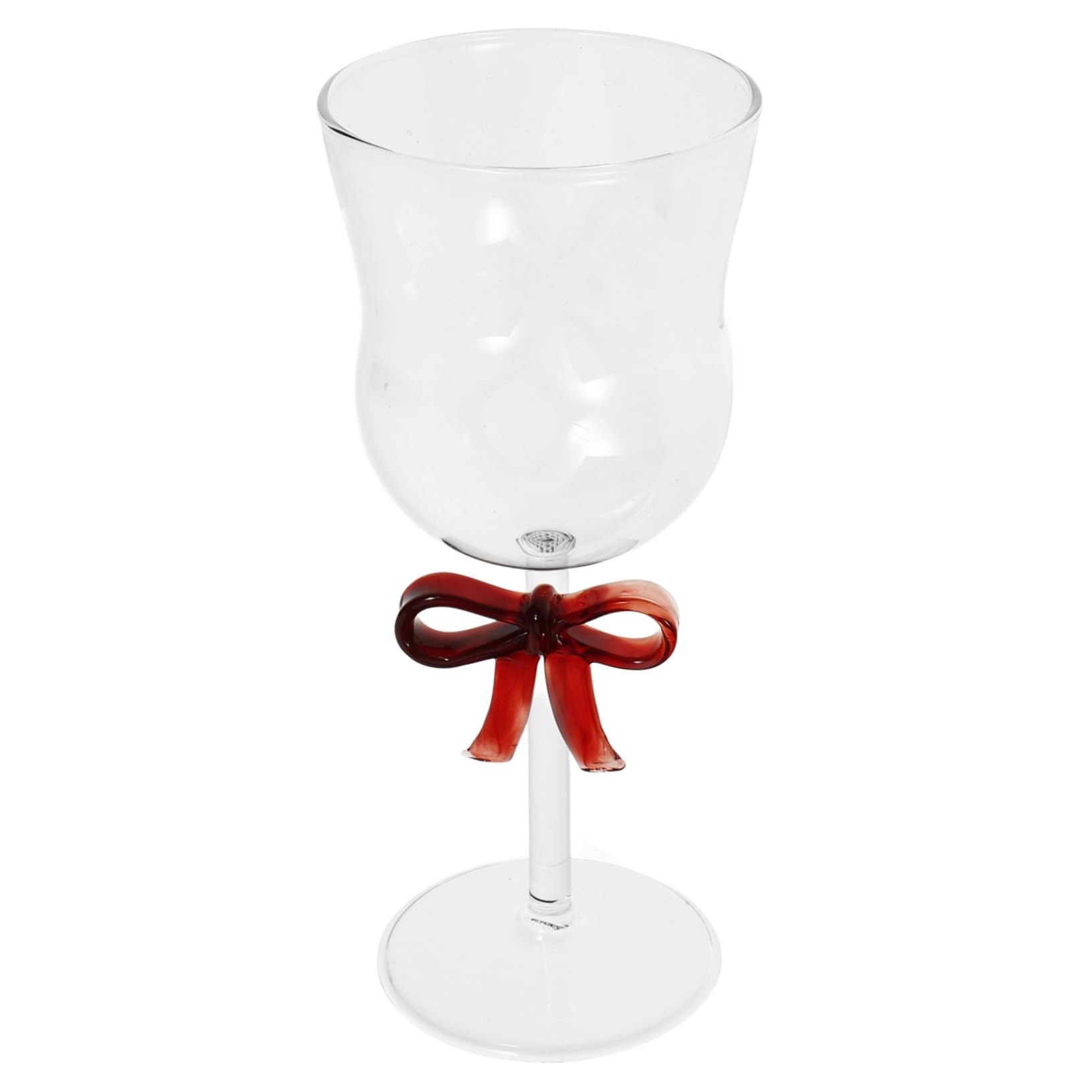 OKUMEYR Wine Glass with Bowknot Decor Footed Goblet for Red Drinking Glass for Home Restaurant and Parties Elegant Cocktail Goblet for Celebrations
