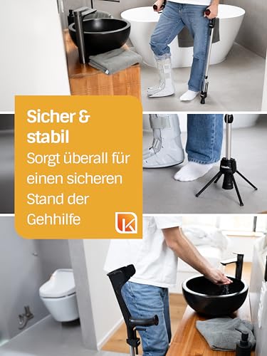 STEETS Abstellhilfe 1x - für Krücken & Gehhilfen - Fördert Selbstständigkeit & Rehabilitation - Minimiert Verletzungsrisiko - Höhenverstellbar