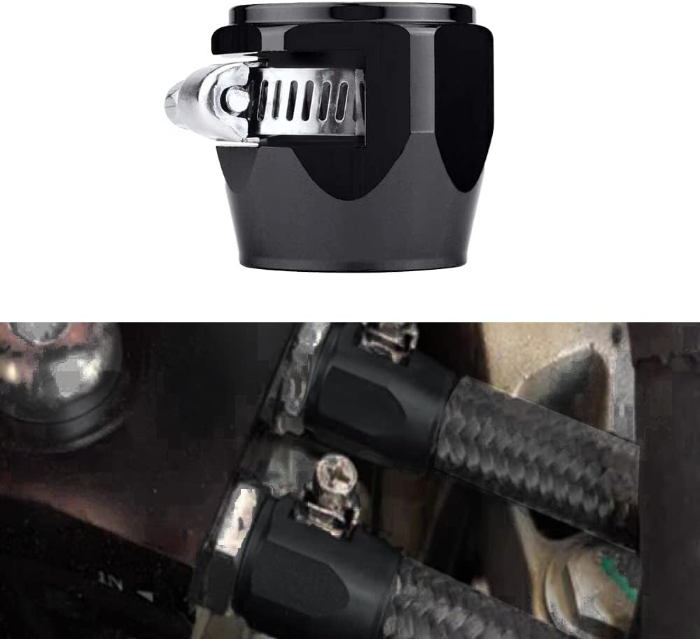 5-10 Hex Hose Finisher Clamp Aluminum Screw Band Hose End 4AN 6AN 8AN 10AN 12AN - Foto 4