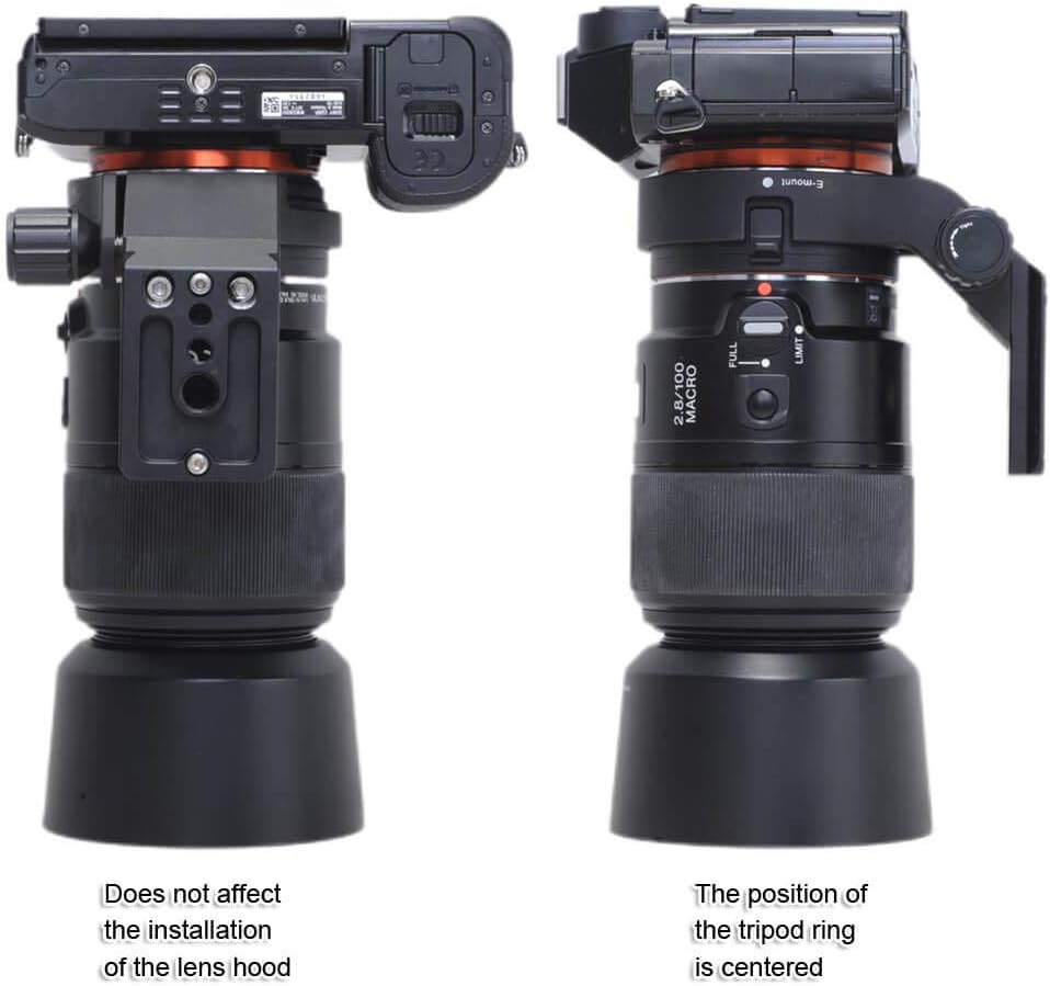 Metal Tripod Mount Ring Lens Collar Compatible with Sony LA-EA5 Mount Converter Adapter Ring, Lens Support Holder Bracket Bottom is Arca-Swiss Fit Quick Release Plate Feature