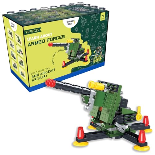 Image of STEM Armored Vehicle Building Blocks Set (95 Pcs) | DIY Anti-Aircraft Artillery Toy for Kids 7+ Years (Boys & Girls) | Educational Construction | Creativity & Action Play Toy