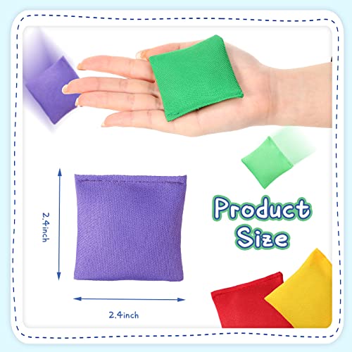 48 Packs Mini Colorful Cornhole Bean Bags Polyester Small Bean Bag Toy Set Sack Tossing Beanbag For Hand Toss Game Family Fun Outdoor Sports Supply For Kids Boys Girls, 2.4 X 2.4 Inch (Solid Style) #TOP2
