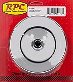 Racing Power Company Power Steering Pump Pulley, V-Belt, 2 Groove, Bolt-On, 5.875 in Diameter, Steel, Chrome, Saginaw, Each