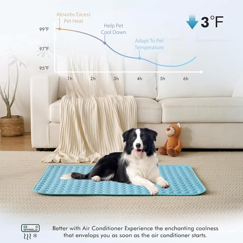 Kühlmatte für Hunde Katzen, Selbstkühlende Matte Katze,Hundekühlmatte Selbstkühlend,Kühldecke für Katzen Summer Pet Ice Pad,Die Innovative Kühlmatte Atmungsaktive EIS für,Fußboden,Hundebett