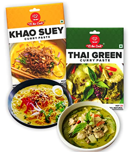 Image of EL The Cook Thai Green Curry Paste + Burmese Khao Suey Curry Paste | 50 grams x 2 Pack