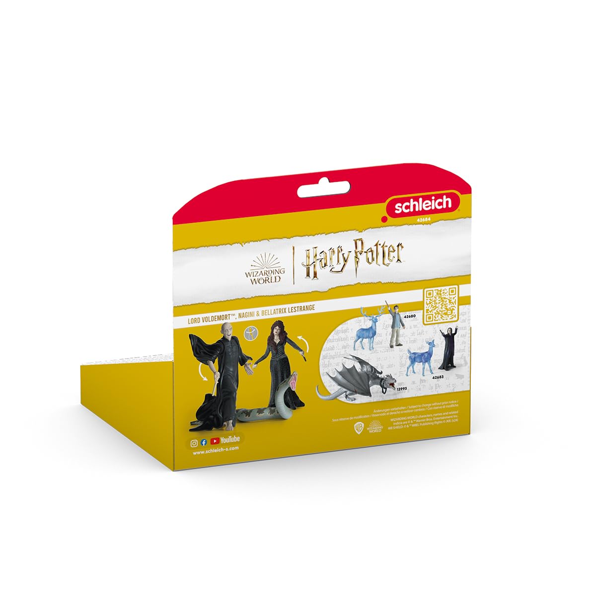 SCHLEICH HARRY POTTER | Lord Voldemort, Nagini e Bellatrix Lestrange 42684 | 2 figure snodate e una figura animale | Figure da collezione e regalo per bambini | dai 6 anni | Set da 3 pezzi