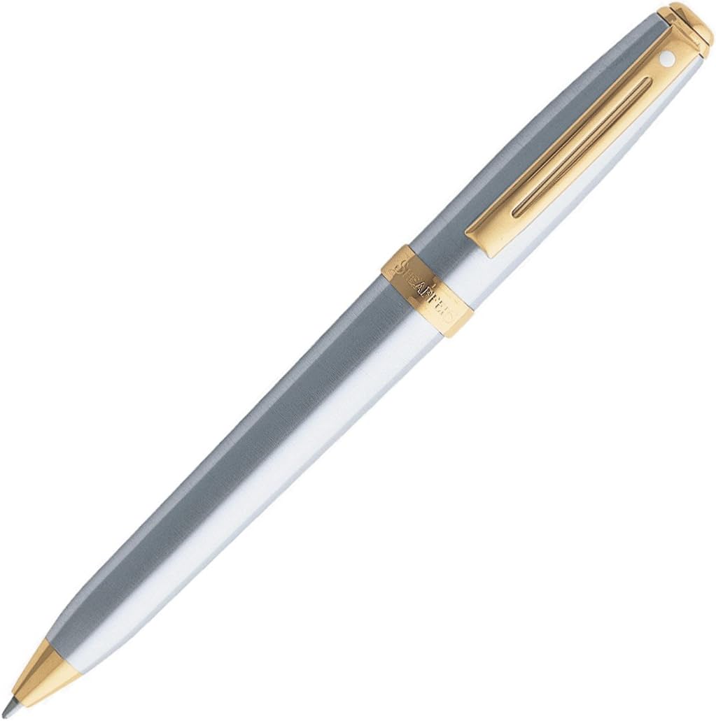Sheaffer Prelude 22-Karat Gold Plated trim Ballpoint, Chrome (342-2)