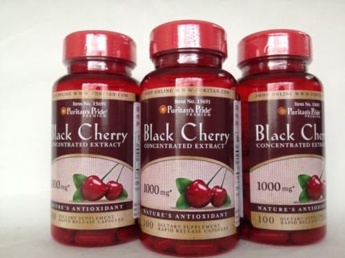 Miniatura 5 de Puritan's Pride Cereza Negra 1000 mg - 300 Cápsulas Paquete de 3 Hecho en Estados Unidos