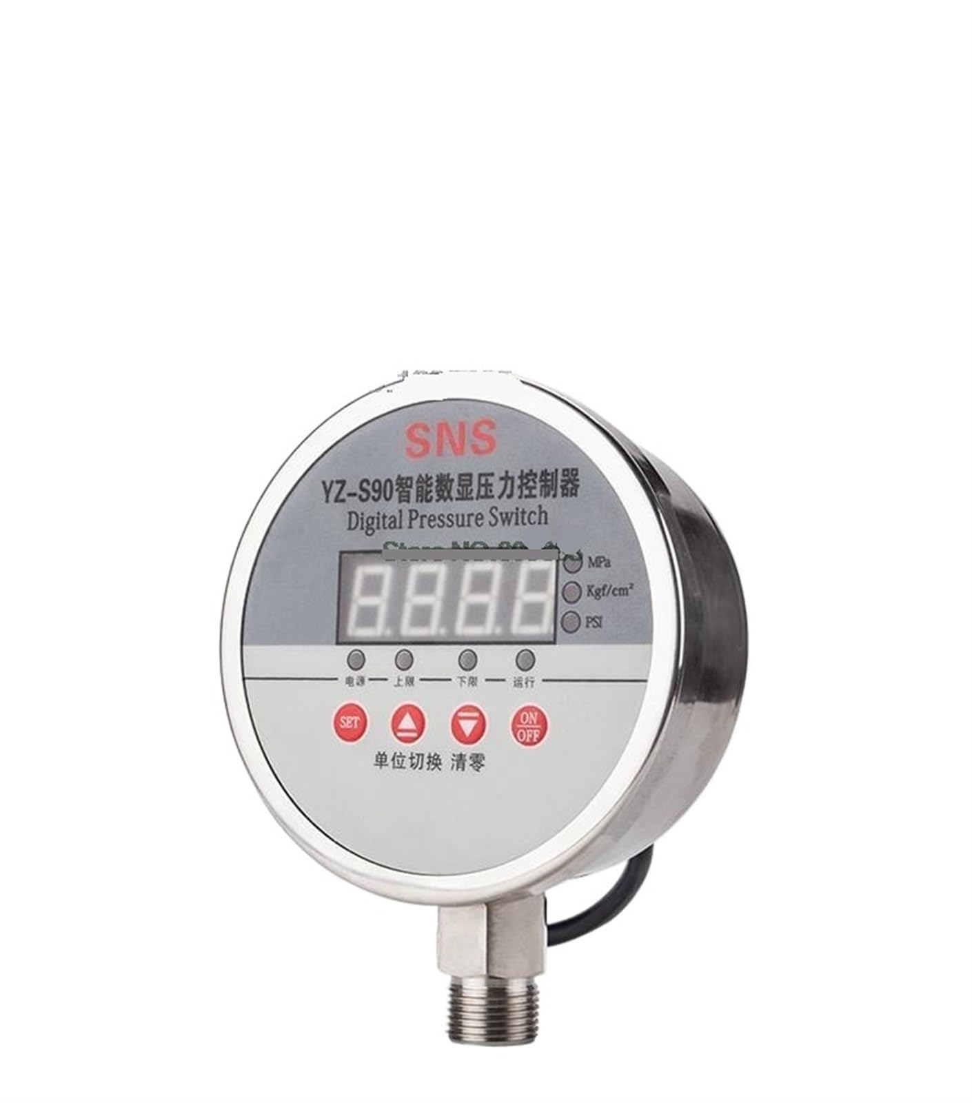 Druckmessgerät YZ-S90 Edelstahl Druckschalter Regler Anzeige Vakuum Elektrischer Kontakt (Schwarz, Kann mit 485 Modul Sein)