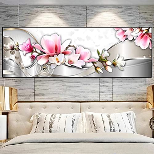 Diamond painting fleur grand format 80x240cm pour décoration murale salon