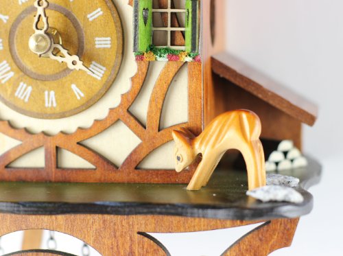 Reloj de cuco de la Selva Negra alemana en madera con música y pilas 5