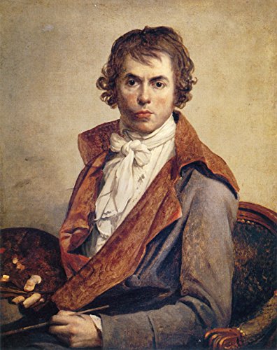 Cuadro de Jacques-Louis David Autorretrato artemio, lámina mate pequeña enmarcada