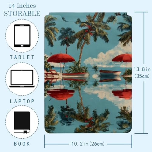 Housse ordinateur portable 13,8 pouces motif cocotier zippée