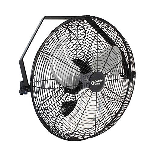 COMFORT ZONE CZHVW18-EC High-Velocity Industrial 3-Speed Wall Mount Fan