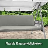 Beautissu Hollywoodschaukel Auflage Loft HS 180x50cm Auflagen für 3-Sitzer Hollywoodschaukel mit Rücken-Kissen Hellgrau erhältlich - 5