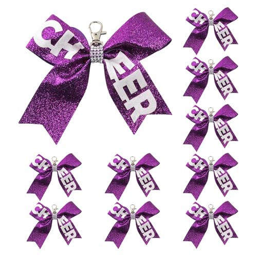 Porte-clés de pom-pom girl avec nœud papillon solide pour fille et ado