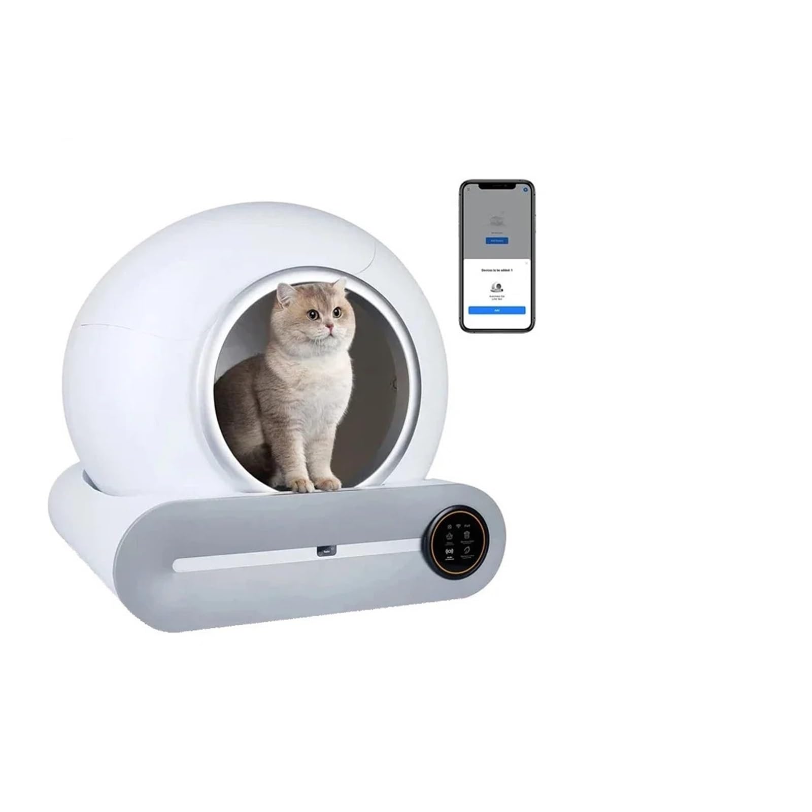 Automatic Litter Box, 2Pcs Automatic Smart Cat Litter Box Self Cleaning App Control Pet Toilet Tray Ionic Deizer