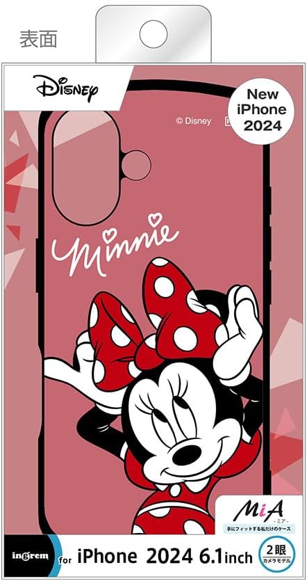 イングレム Inglem iPhone 16 (2024 Released Model) Case, Disney Super! Protective Case, MiA Shock Absorption, Bumper Hybrid Case, Minnie Mouse iPhone 16, Smartphone Case Smartphone Case IN-DP46AC4/MN2