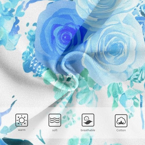 Pastel Blue Rose Flower Girls Underwear Toddlers 2t Cotton Cute Panties Girl Personalized Briefs Girls Undies3