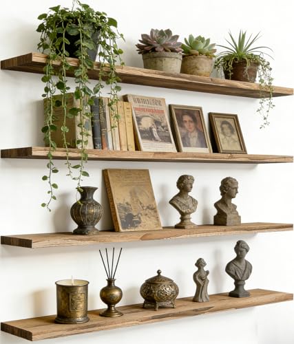 HXSWY Solid Wood Floating Shelves