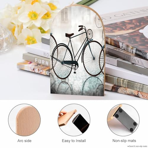 Sujetalibros resistente y elegante de madera con base estable 5
