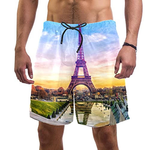 Maillots de Bain Hommes Tour Eiffel Short Plage Séchage Rapide JDEZ
