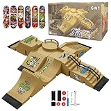 6-in-1-Finger Skateboard Park Set Enthält 6 Fingerboard Rampe Sowie 6 Mini-Finger-Skateboards und Eignet sich Ideal für Griffbrett-Liebhaber, als Kinderspielzeug oder als Übungsset für Anfänger