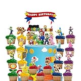 40 Decorations for Mario Cake Topper Cupcake Toppers Birthday Party Supplies Decor