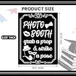 Photo Booth Sign with Stand Retro Background Table for Indoor and Outdoor Party Theme Event Photography Props Desktop Decoration Supplies - Image 2
