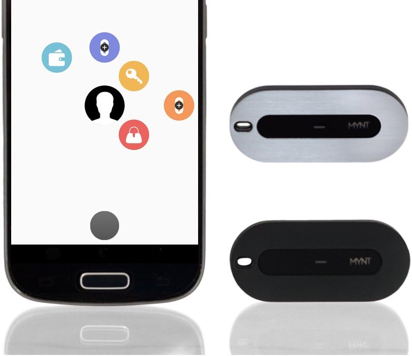 MYNT Smart Item Finder and Remote Control (New Edition)- Tracker, Item Finder, Phone Locator, Wallet Tracker, Smartphone Remote, Camera Remote, Presentation clicker (Two Units, Black and Silver)