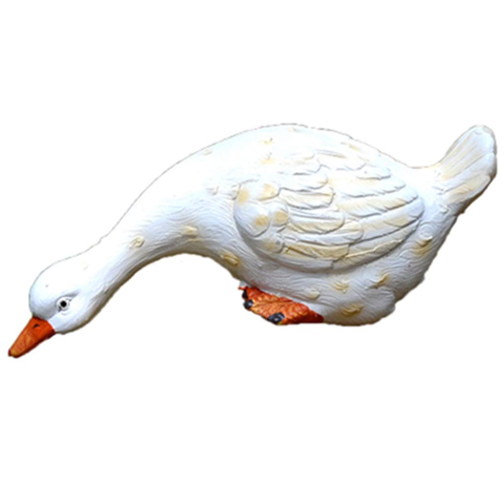 MNUvxzaewf Garden Statues Outdoor Decor Balcony Figurine The Duck Statue is Drinking Water, Handmade in The(25.5 * 12 * 19cm)