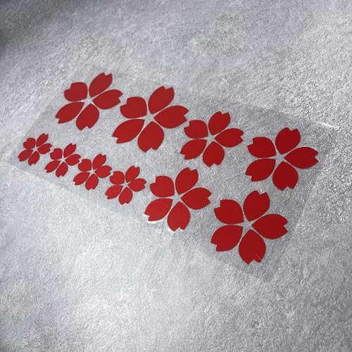 Image of Creative Fashion Flower Cherry Blossoms Petal Leaves Motor Bike Stickers Auto Body Car Styling PVC Decals (Red)