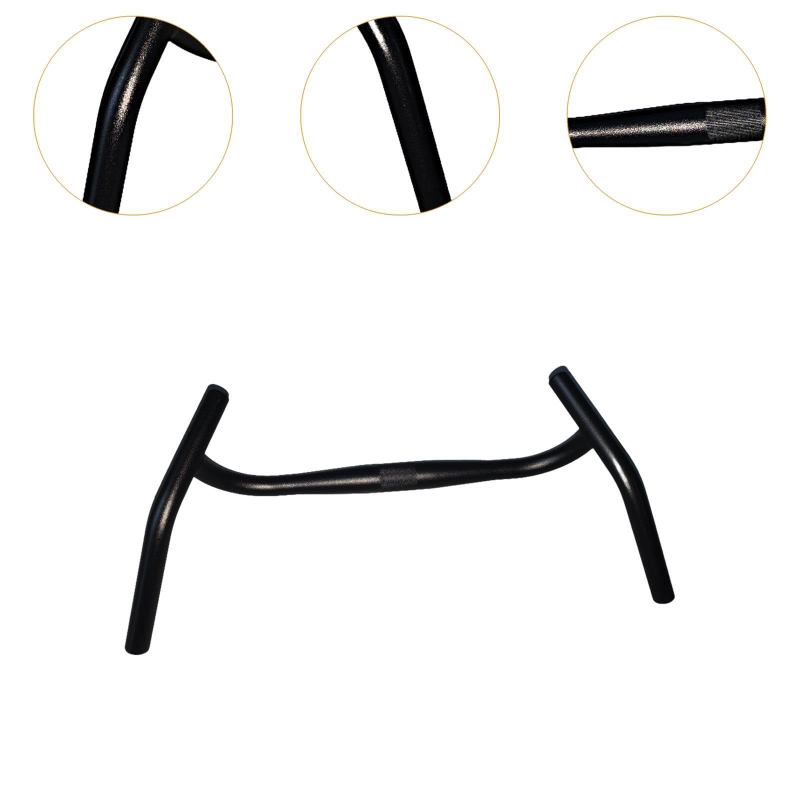 Milageto Guidon de Vélo en Alliage d'Aluminium, Guidon Vélo Universel en Forme de Cintre, Barre d'angle Externe Légère de Remplacement, Barre de Descente pour VTT et Vélo de Ville
