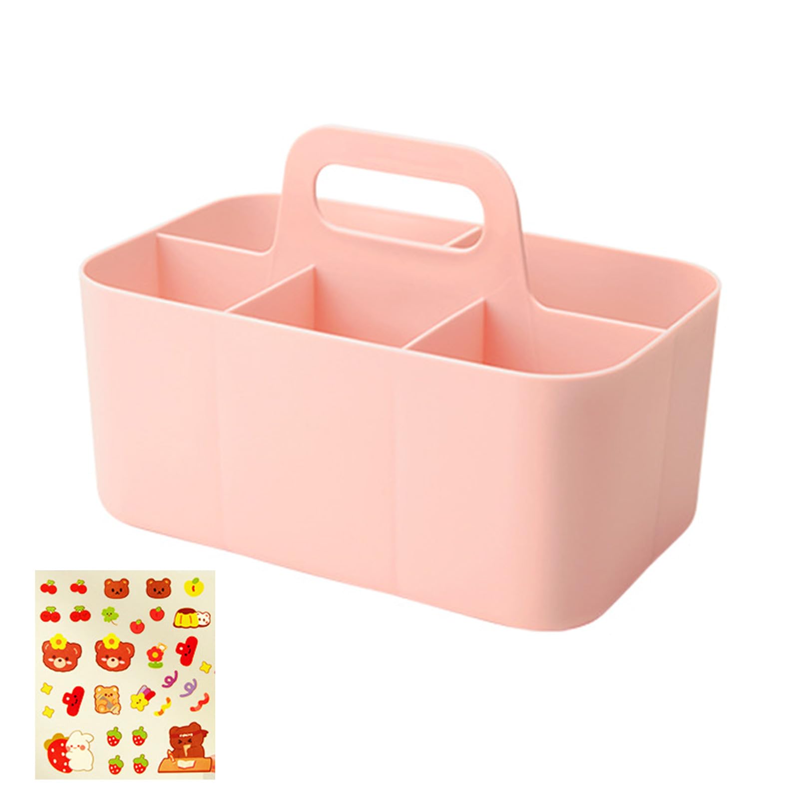 Rbrmhm Pk Desktop Stationary 5 Compartments Marker Caddies With Handle Big Capacity Art Supply Storage Holder