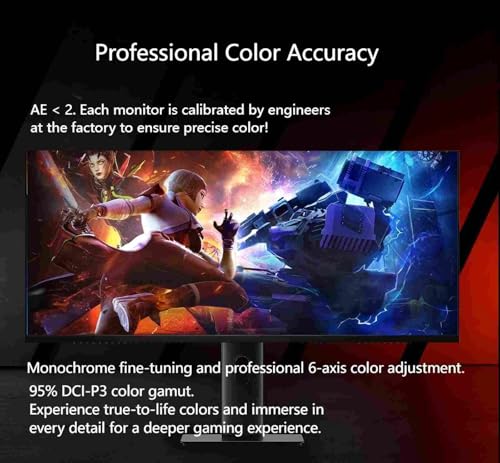 Image of 34 Inch Ultrawide Gaming Monitor, UWQHD 3440x1440 165Hz IPS Flat Screen, USB-C 65W, KVM Switch, USB Hub, HDR, FreeSync, Eye-Care Computer Monitor for Gaming, Office & Productivity