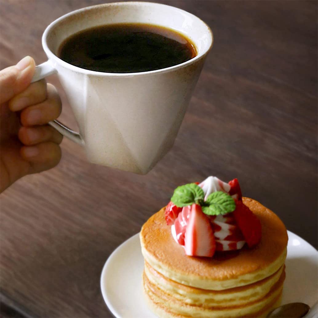 Ceramiczny kubek do kawy, duży prosty retro kubek do herbaty z uchwytem do cappuccino, kubek na mleko unikalny porcelanowy kubek do domu/biura, nadaje się do zmywarki i kuchenki mikrofalowej, wyjątkowy prezent pomarańczowy-295 ml