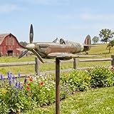 50th Anniversary Commemorative Garden Wind Spinnerd, Vintage Airplane Metal Yard Spinner, Outdoor Lawn Decor (1 PC)