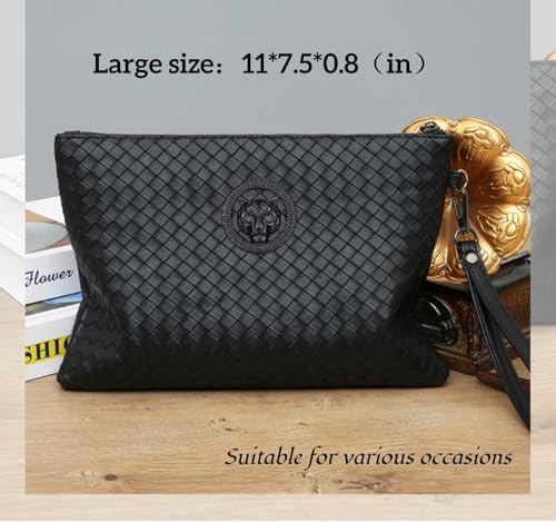 Image of Mens Clutch Bag Man Purse Handbag 9.5-11 inches Large Hand Bag Big Clutch Wallet