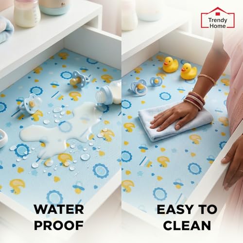 Image of Trendy Home Anti-Slip Mat 45 cm x 5 m for Drawers, Fridge & Shelf Liners | Printed Design, Non-Slip, Food Grade EVA, Washable Kitchen Mat, Ducky Treats