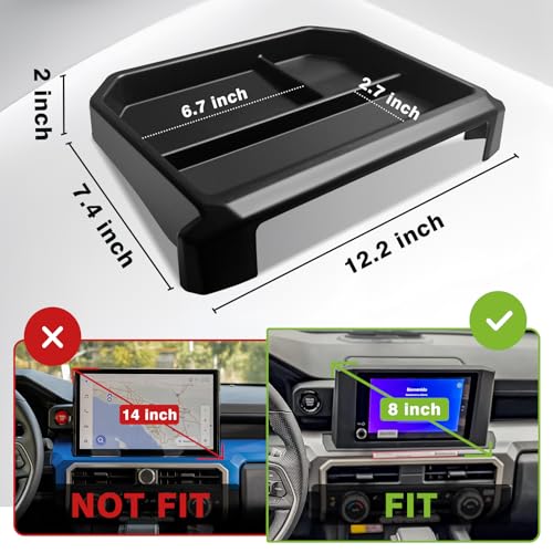 Muslogy Dashboard Storage Box for 2024 2025 2026 Tacoma & 2025 2026 4Runner Accessories Center Console Organizer w/ 8-inch Screen for SR SR5 TRD PreRunner TRD Sport Off-Road Pro Trailhunter (Red) by Muslogy - Image 2